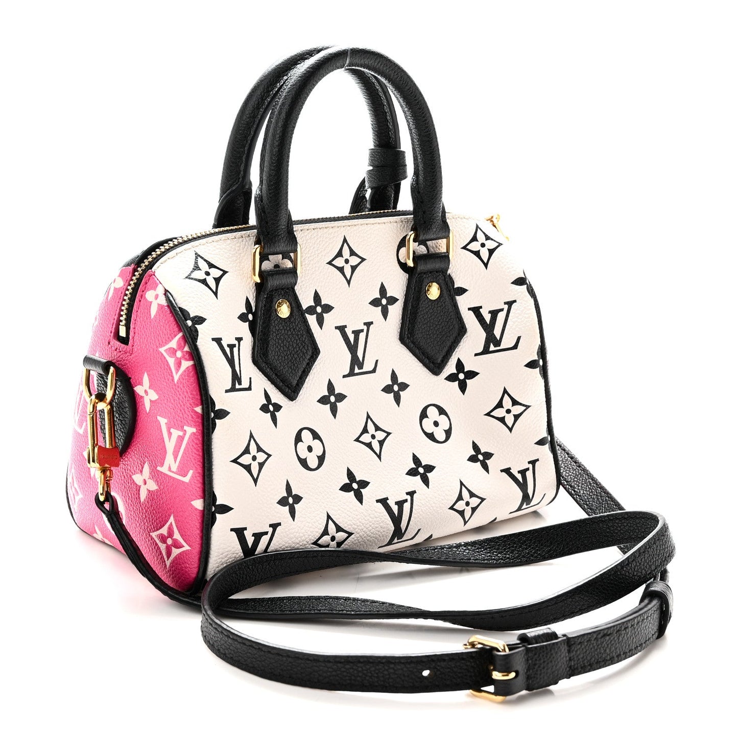 Empreinte Monogram Spring in the City Speedy Bandouliere 20 Black White Pink