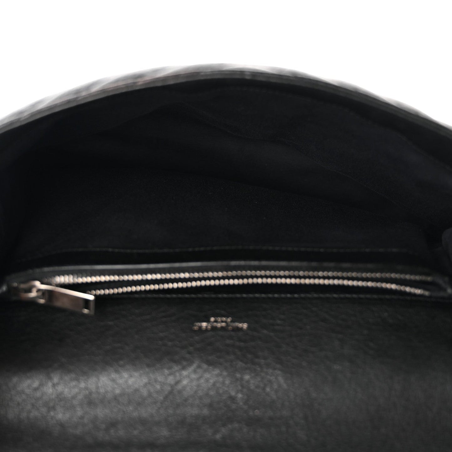 Sheepskin Matelasse Chevron Monogram Large College Satchel Black