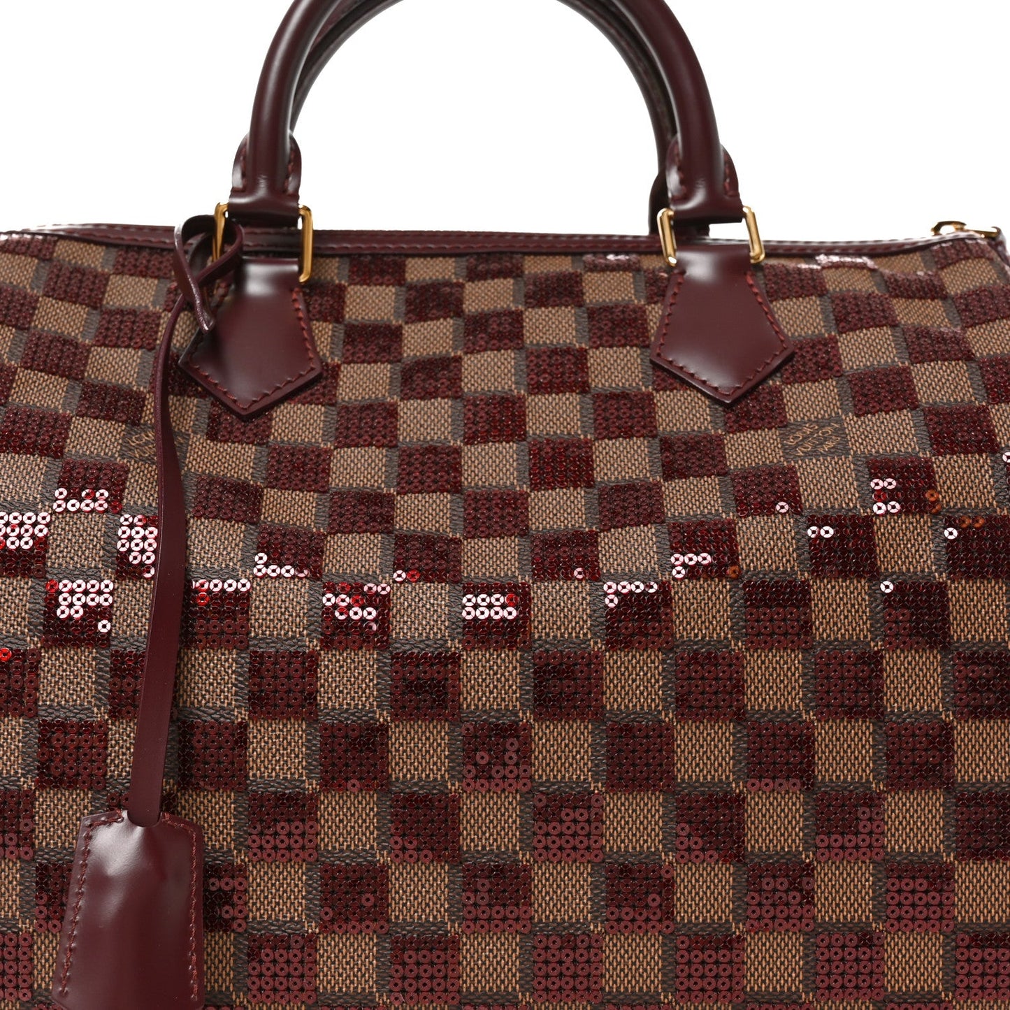 Damier Paillettes Speedy 30 Rouge