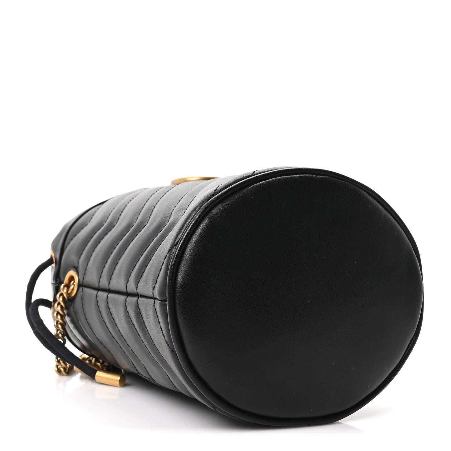 Calfskin Matelasse Mini GG Marmont 2.0 Bucket Bag Black
