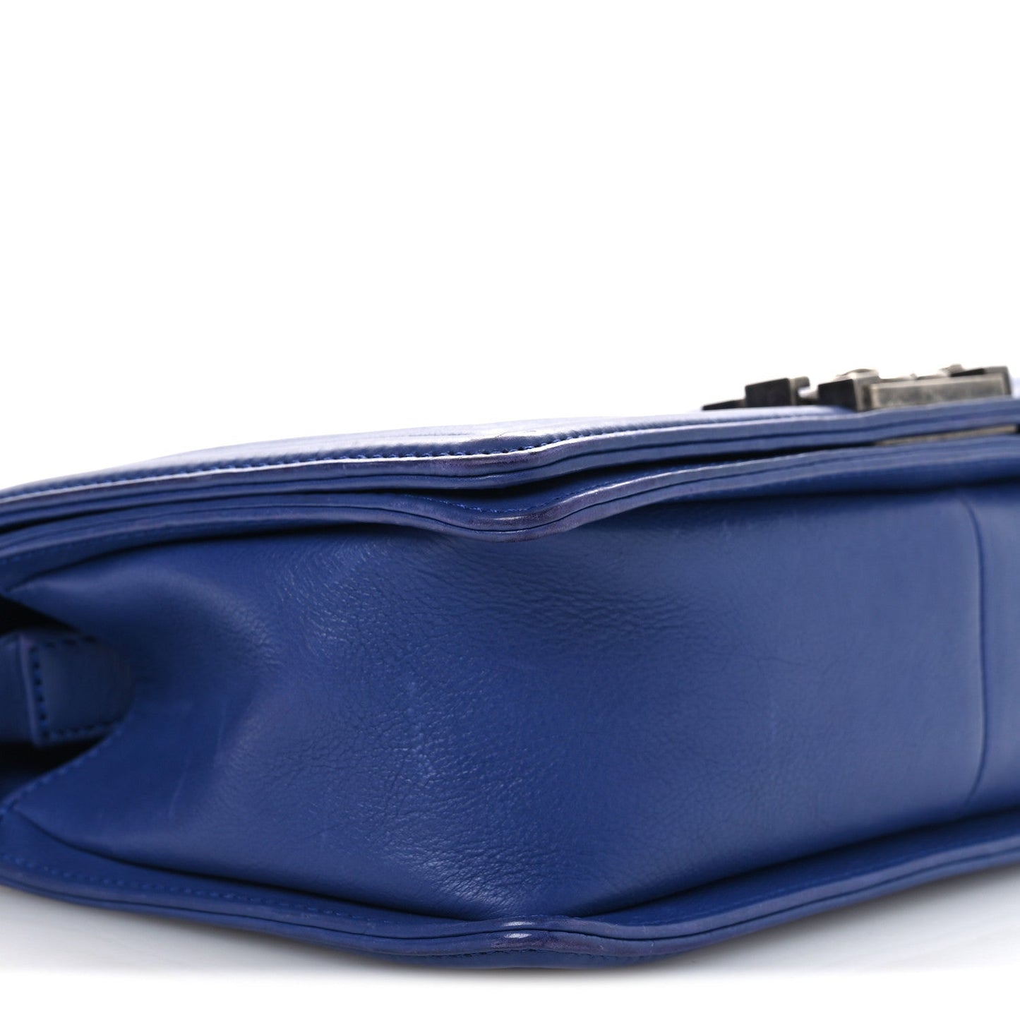 Calfskin Quilted Medium Boy Flap Blue