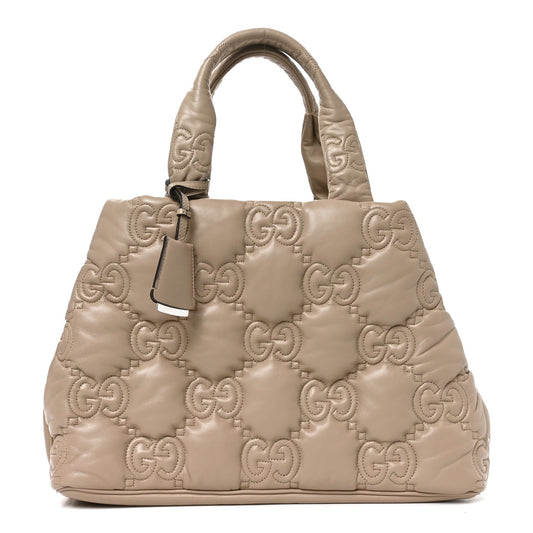 Calfskin GG Matelasse Large Tote Beige