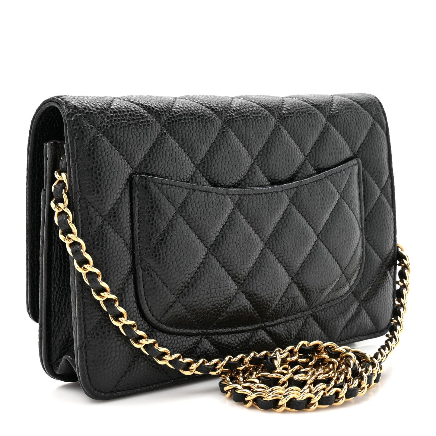 Caviar Quilted CC Turnlock Wallet On Chain WOC Black
