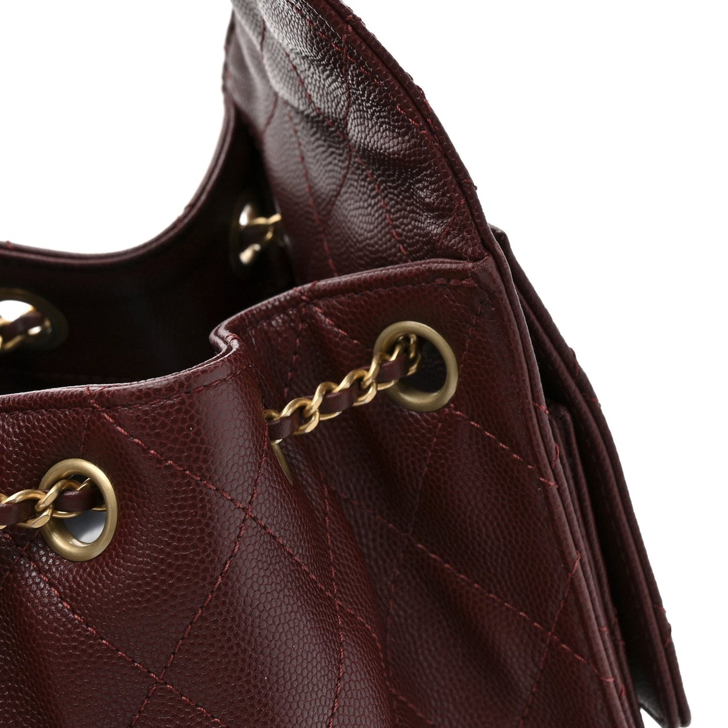 Caviar Quilted Small Chanel 25 Handbag Burgundy