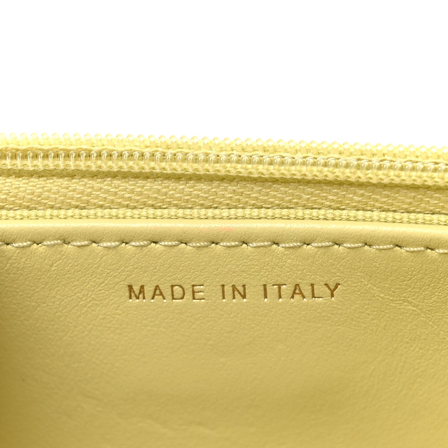 Calfskin Quilted Perfect Fit Wallet On Chain WOC Yellow
