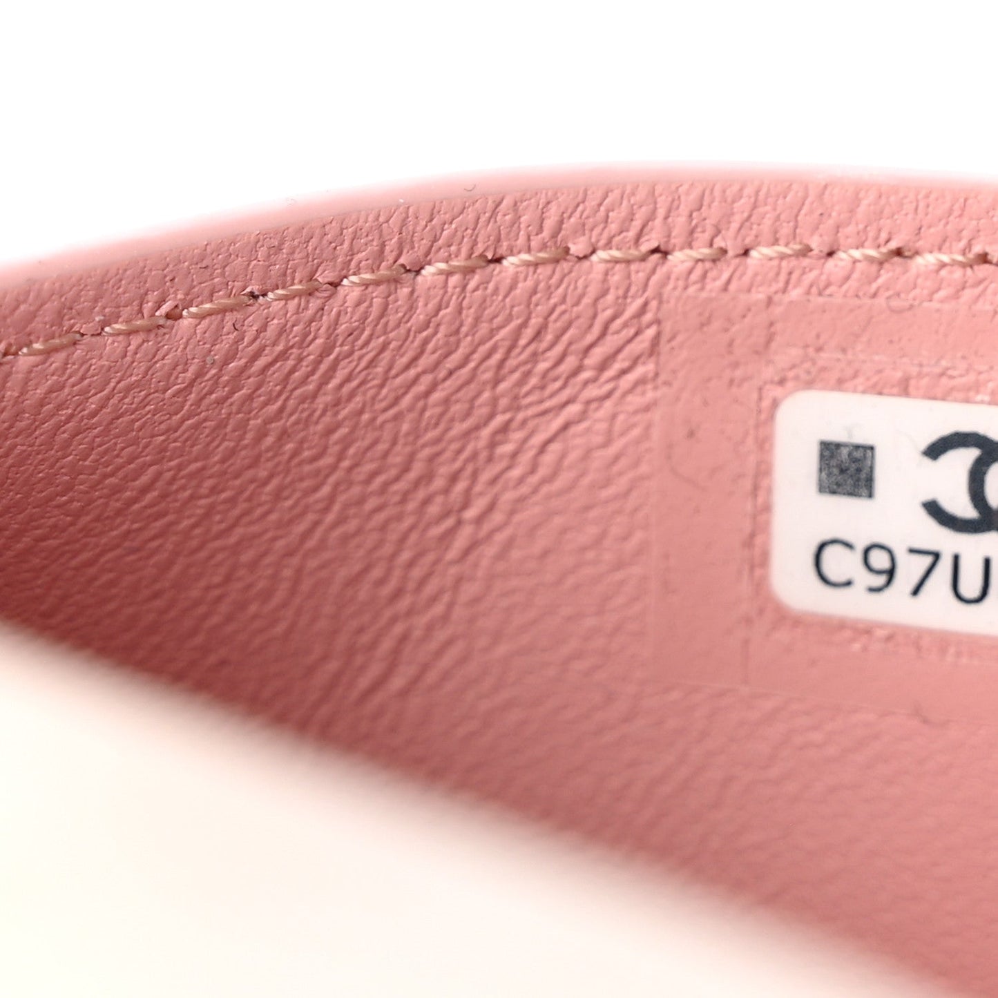 Calfskin Crocodile Embossed Crococo Card Holder Light Pink