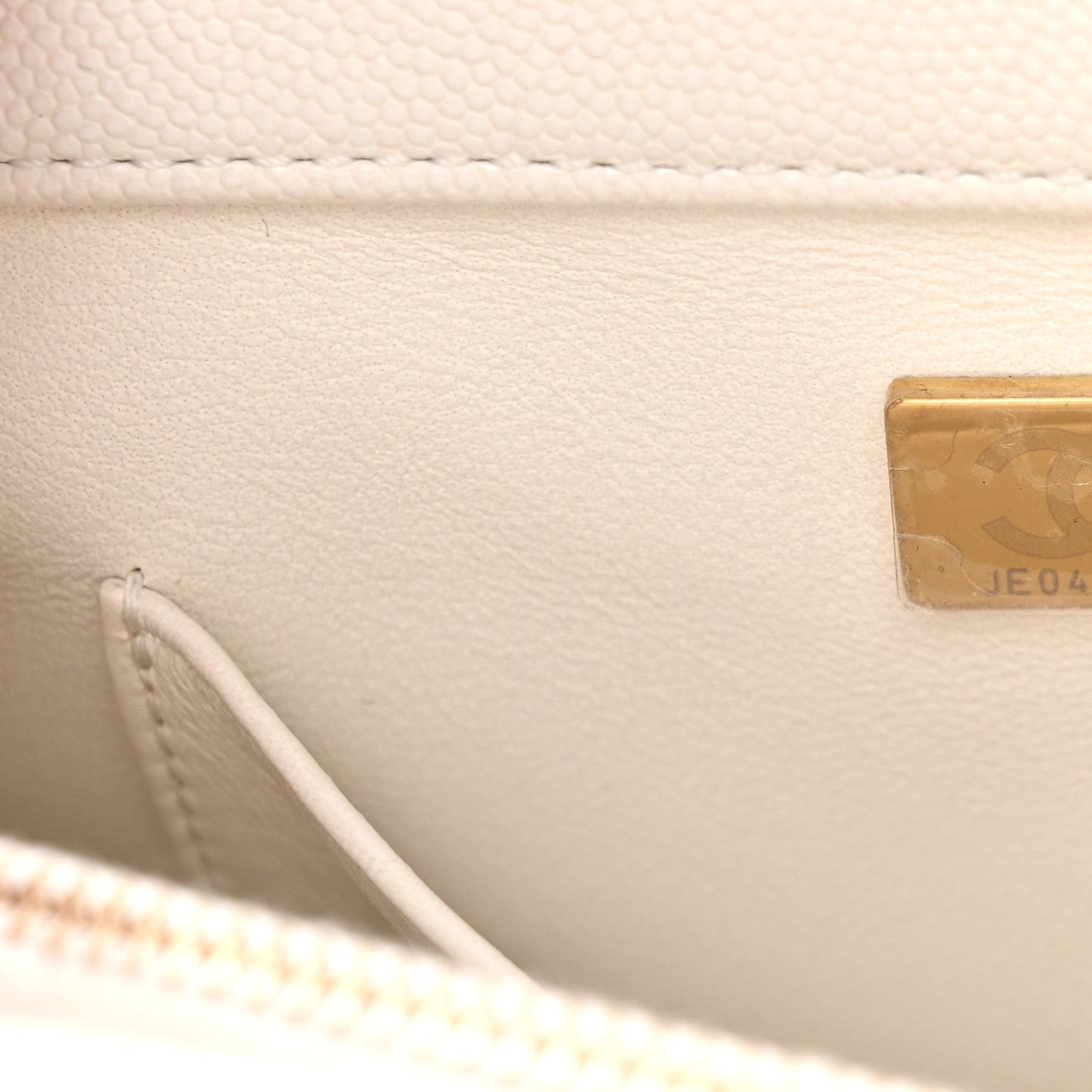 Caviar Quilted Small Coco Handle Flap White