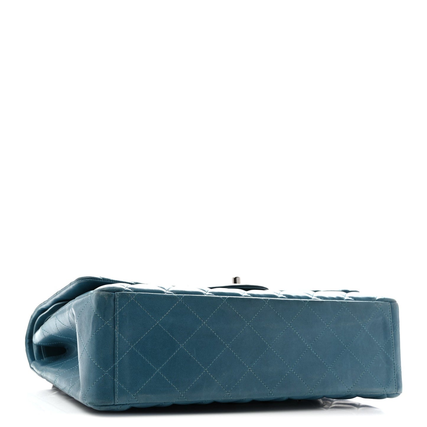 Lambskin Quilted Maxi Double Flap Turquoise