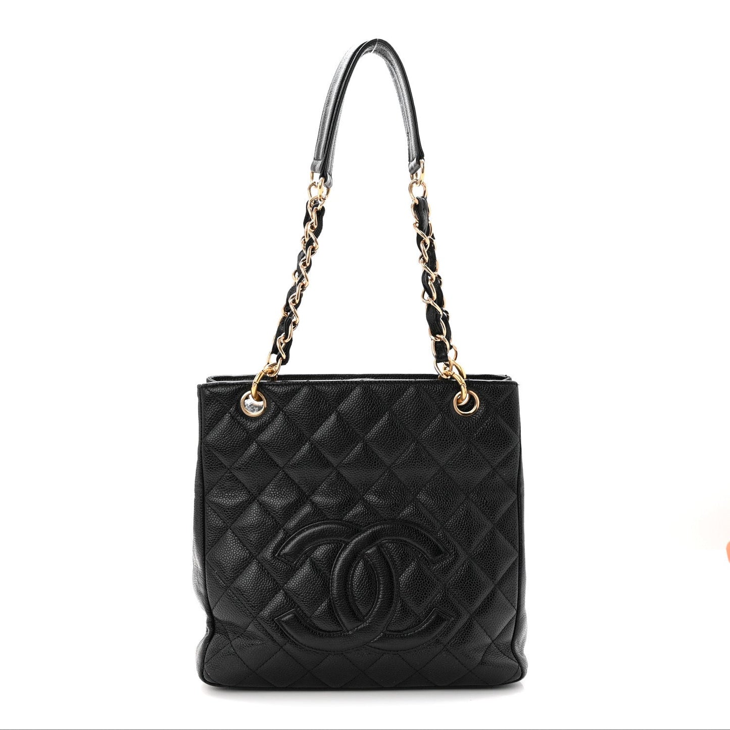 Caviar Quilted Petit Shopping Tote PST Black