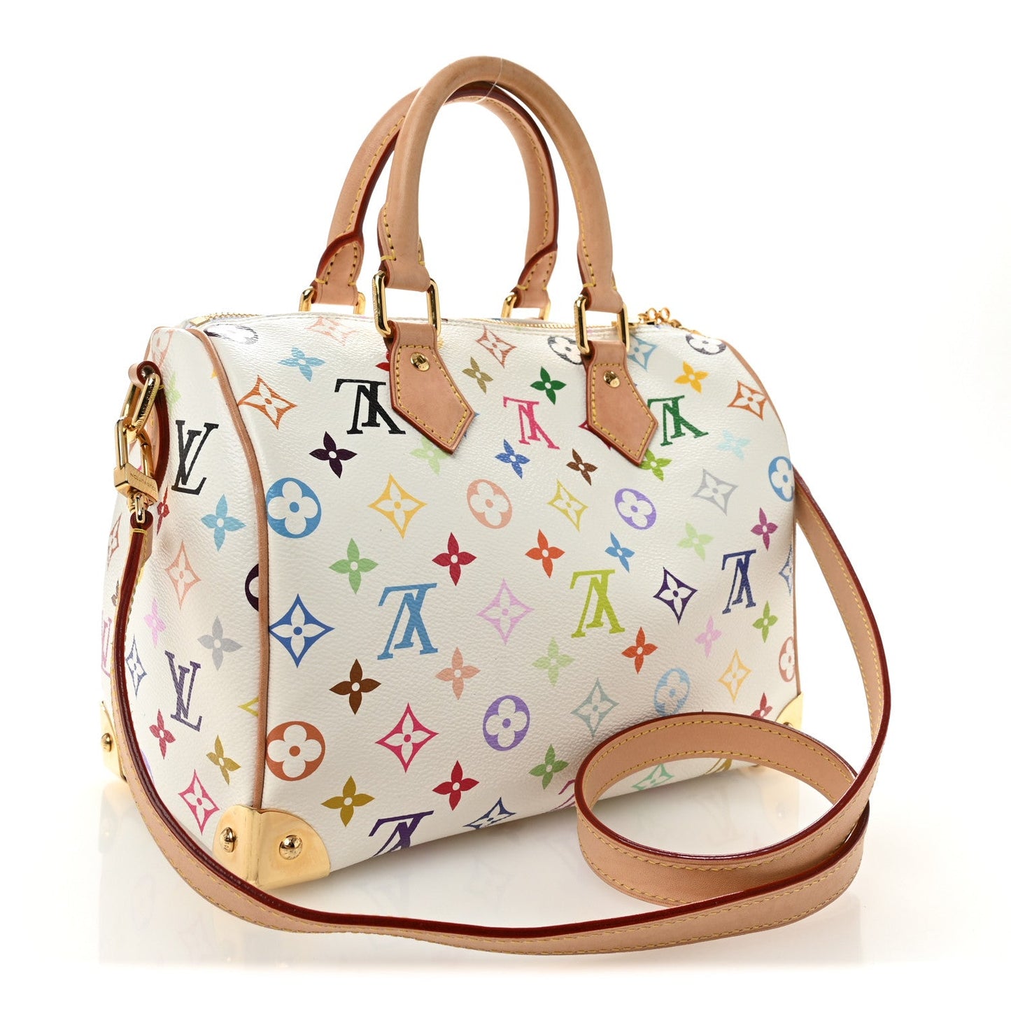 LV X TM Monogram Multicolor Speedy Bandouliere 25 White