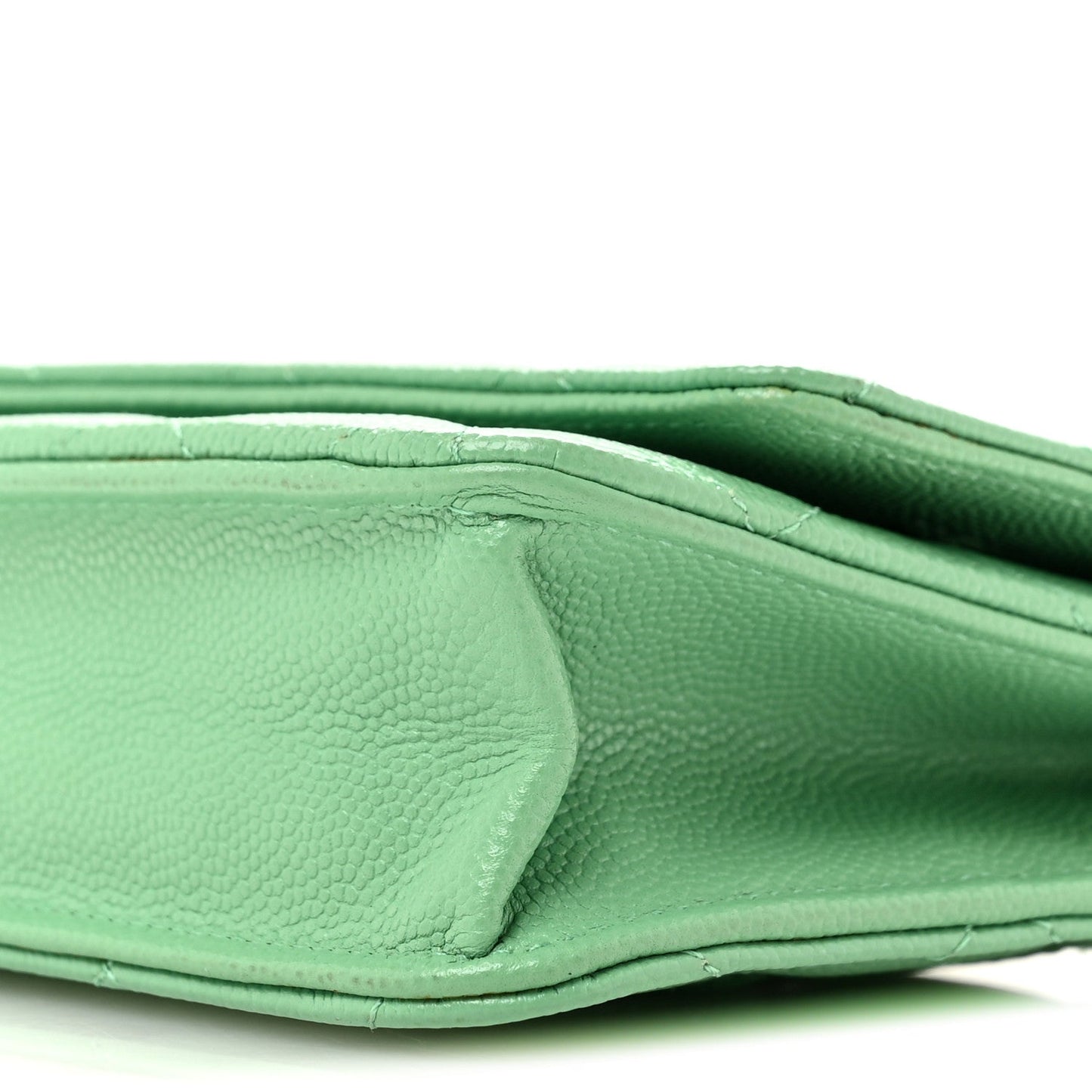 Caviar Quilted Wallet On Chain WOC Green