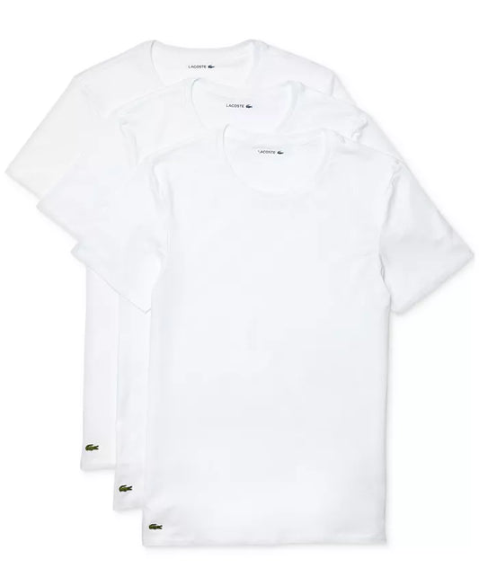 LACOSTE CREW NECK SLIM FIT T-Shirt 3 PACK Men’s - WHITE