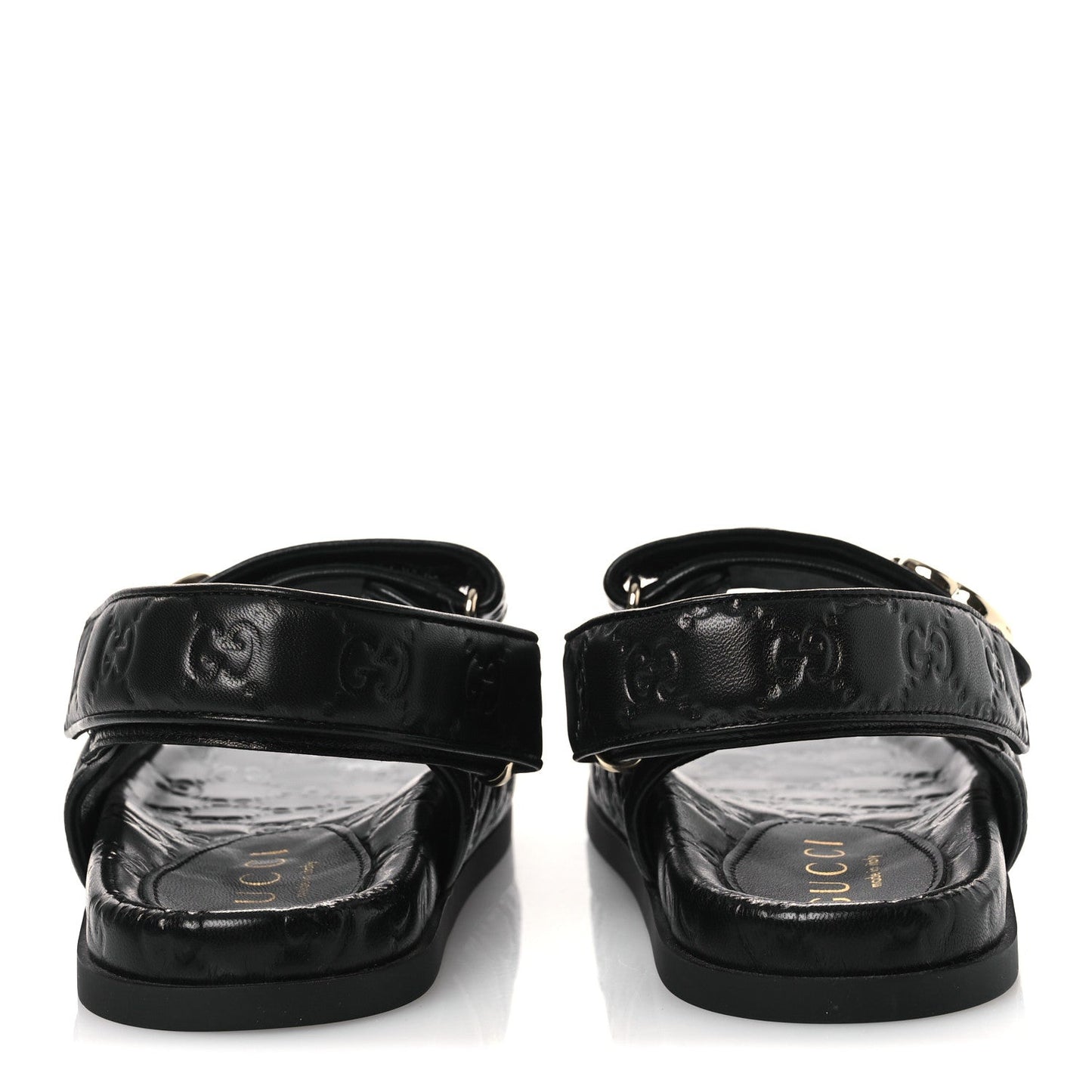 Guccissima GG Embossed Womens Sandals 37 Black