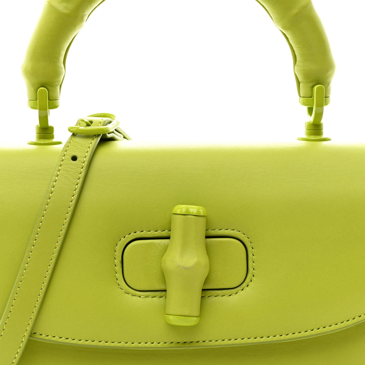 Calfskin Medium Bamboo Diva  Green