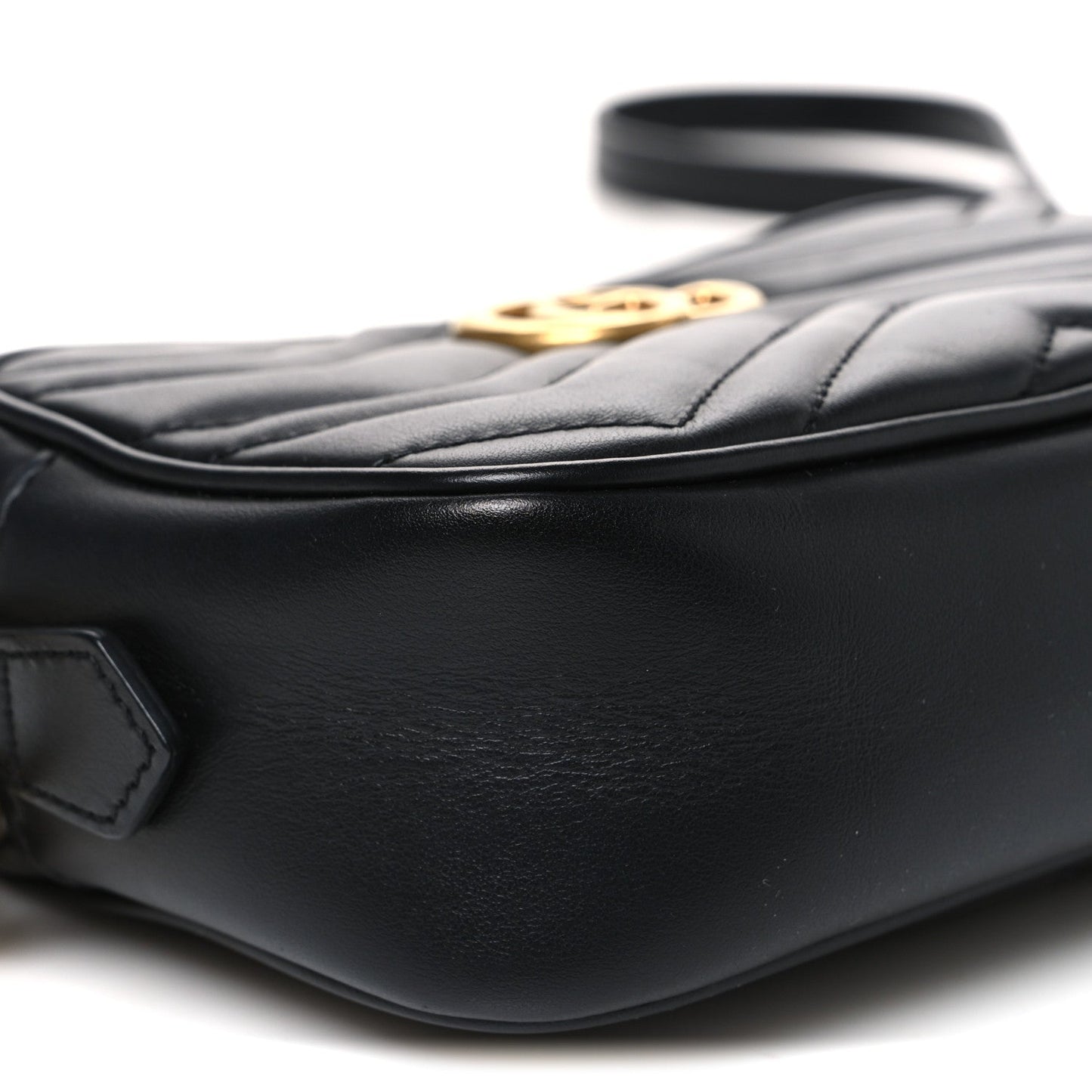 Calfskin Matelasse Mini GG Marmont Chain Shoulder Bag Black