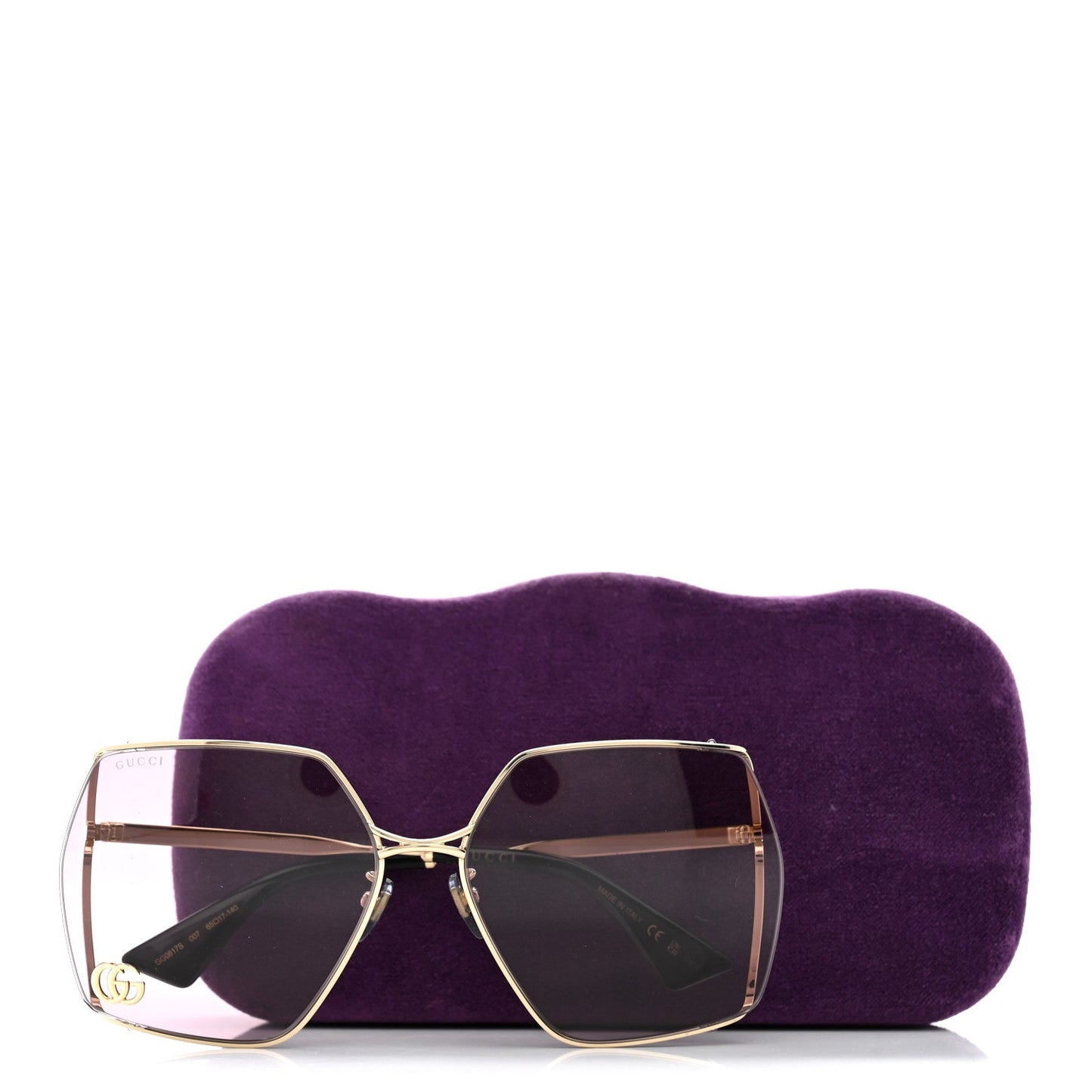 Oversized Sunglasses GG0817S Purple Gold