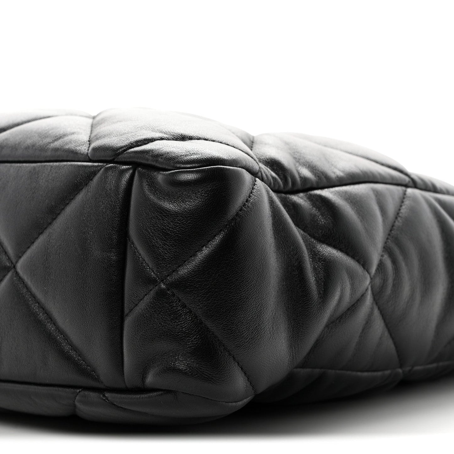 Lambskin Quilted Chanel 19 Shopping Bag Black