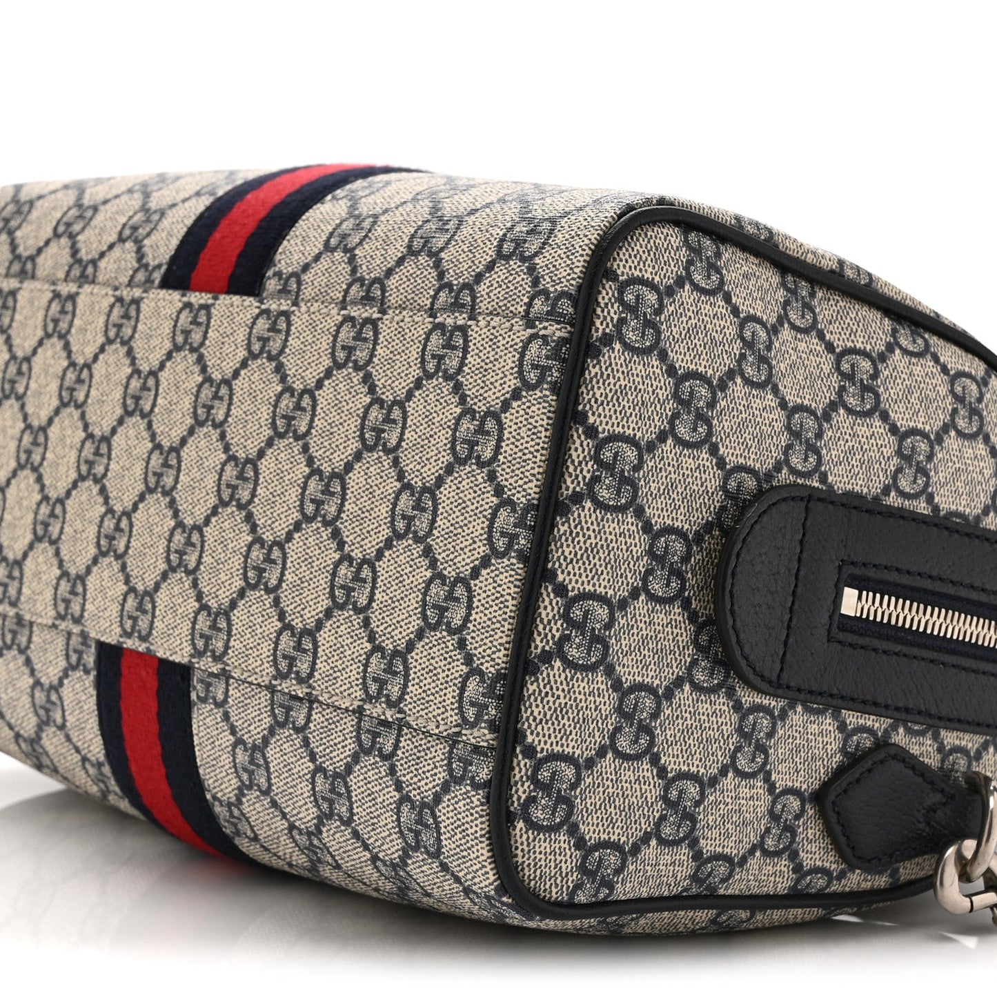 GG Supreme Monogram Web Small Ophidia Top Handle Bag Beige Blue