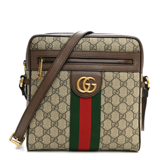 GG Supreme Monogram Web Small Ophidia Messenger Bag Brown