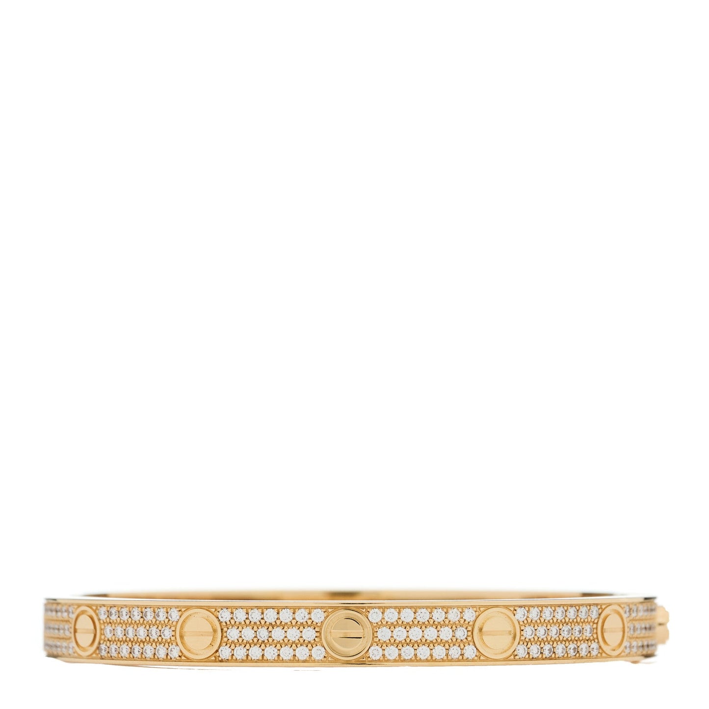 18K Yellow Gold Diamond LOVE Paved Bracelet 18