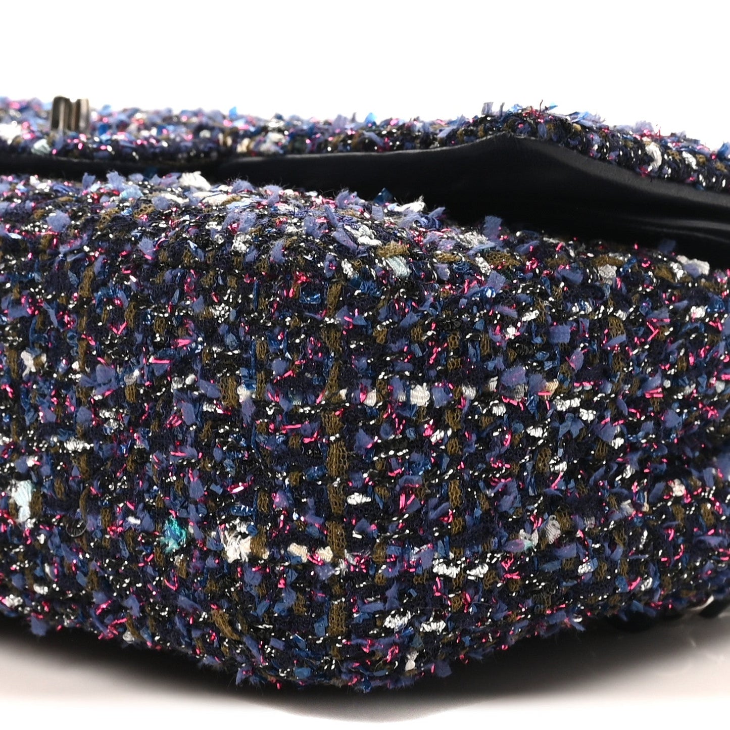 Tweed Quilted Medium Double Flap Blue Purple Khaki Pink