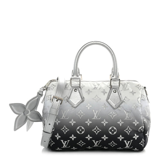 Nylon Monogram Gradient LV Snow Speedy Bandouliere 25 Frost