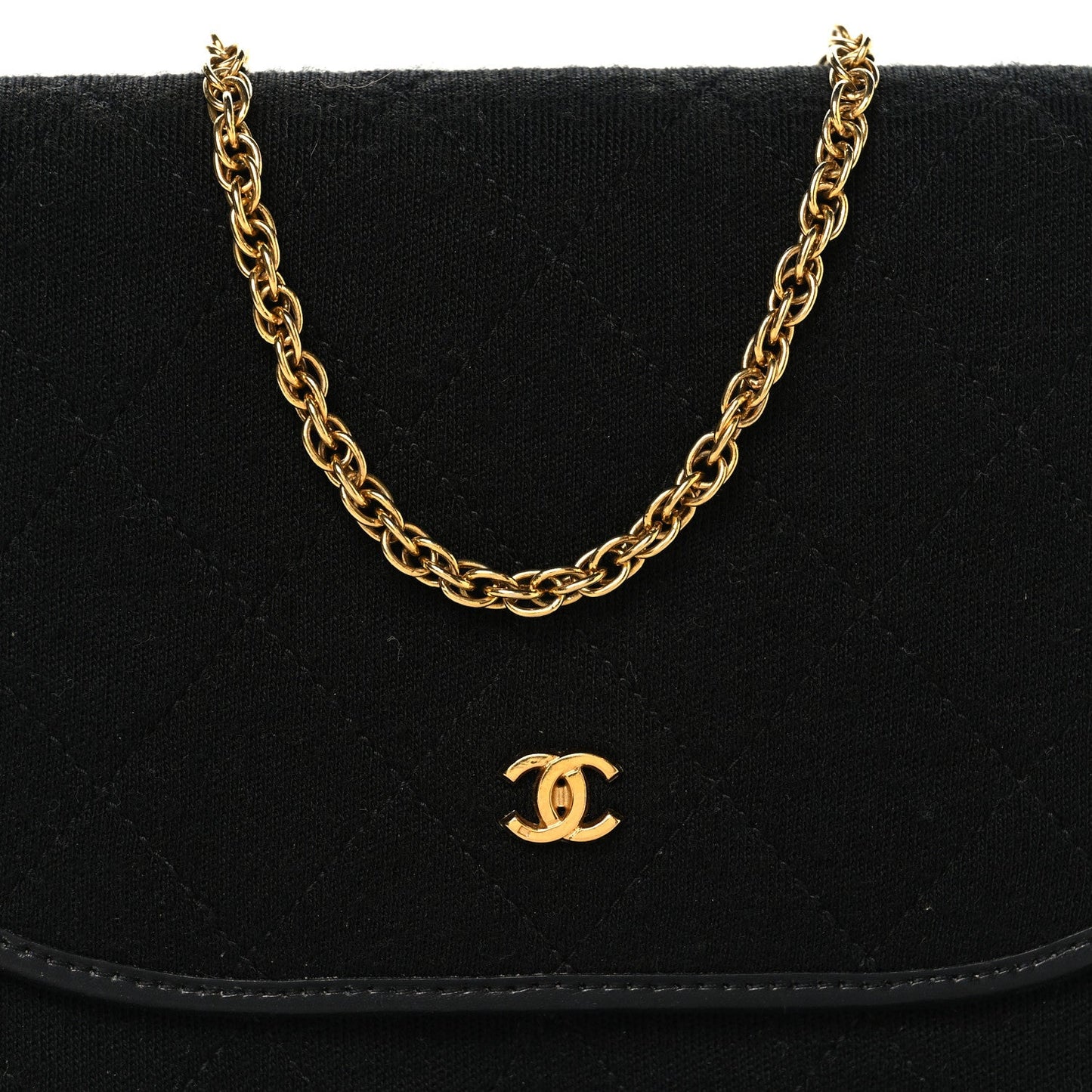Jersey Quilted Mini Square Flap Black