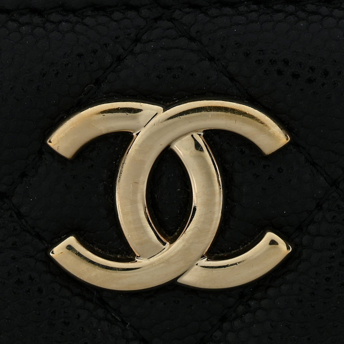 Caviar Quilted Small CC Vanity Case Black