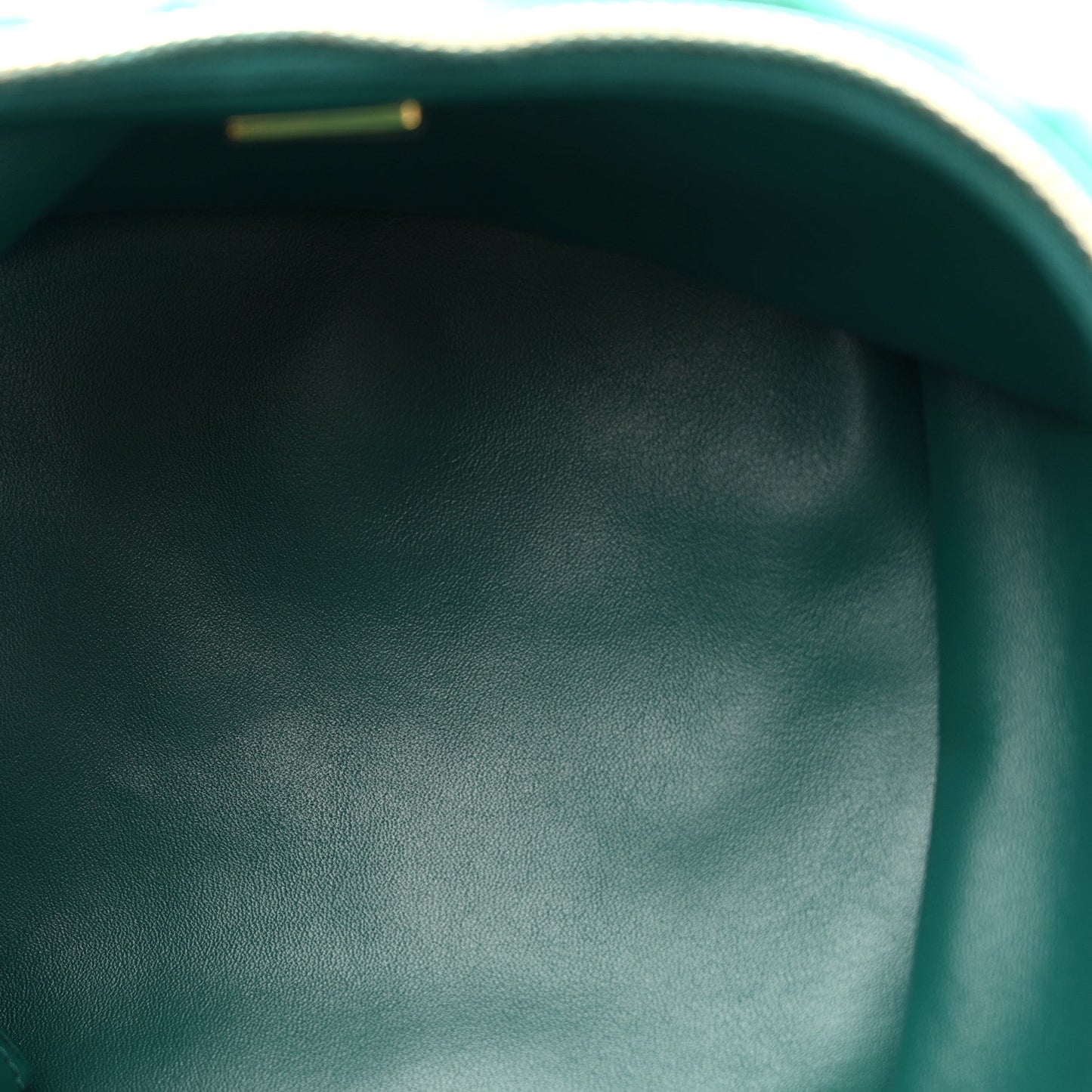Shearling Lambskin Quilted Small Vanity Case Green