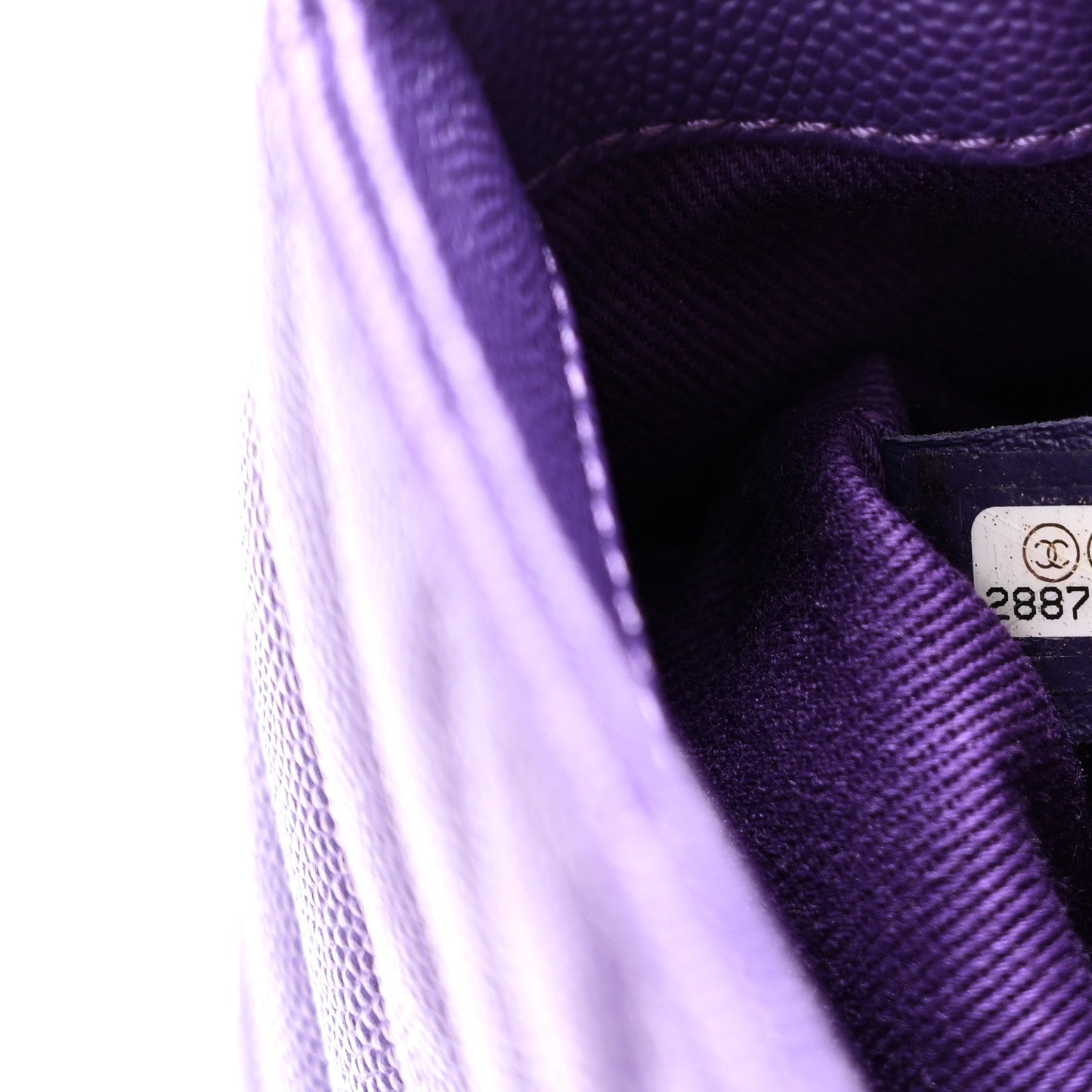 Caviar Chevron Quilted Mini Coco Handle Flap Purple