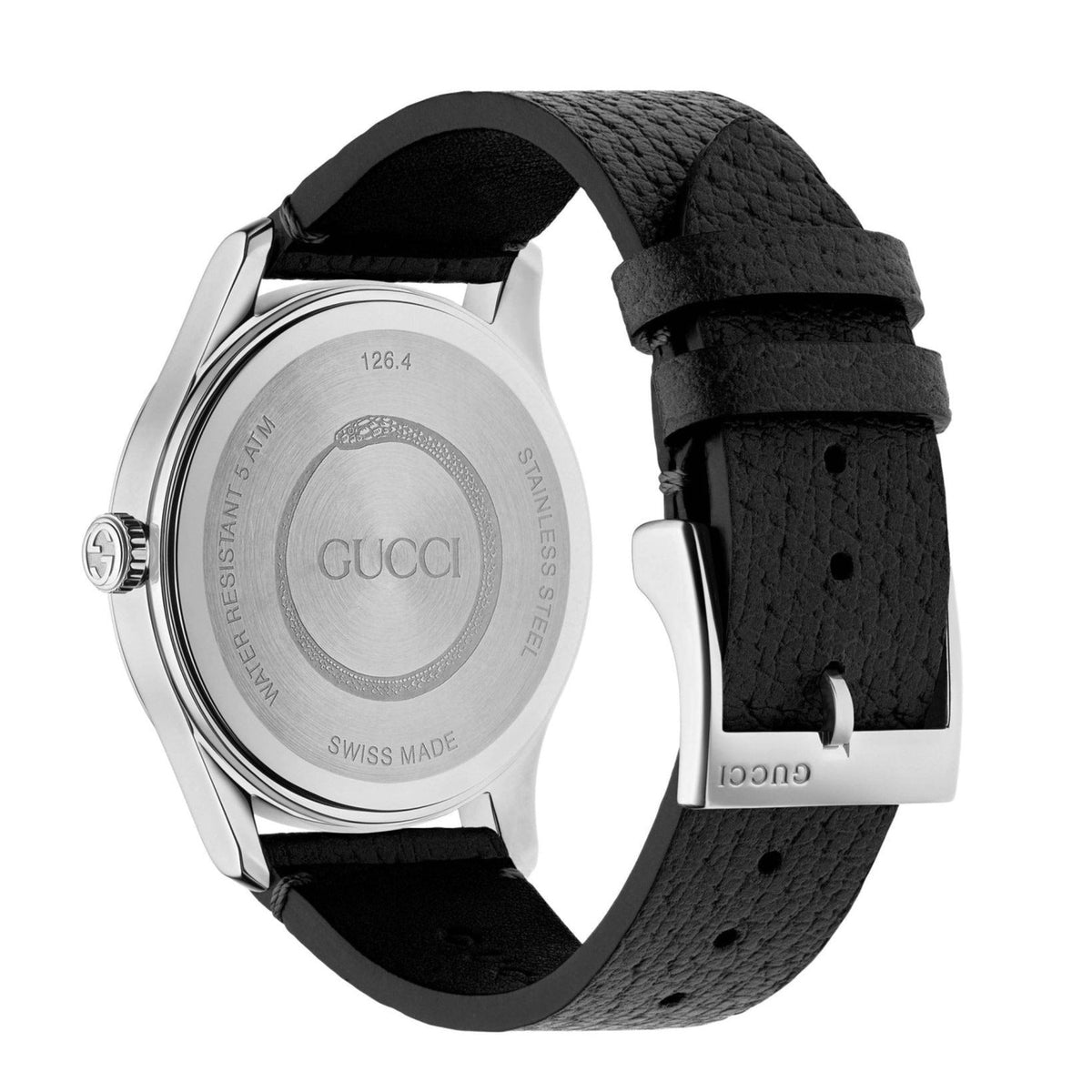 Gucci G Timeless Bee Black Dial Black Leather Strap Watch For Women - YA1264067