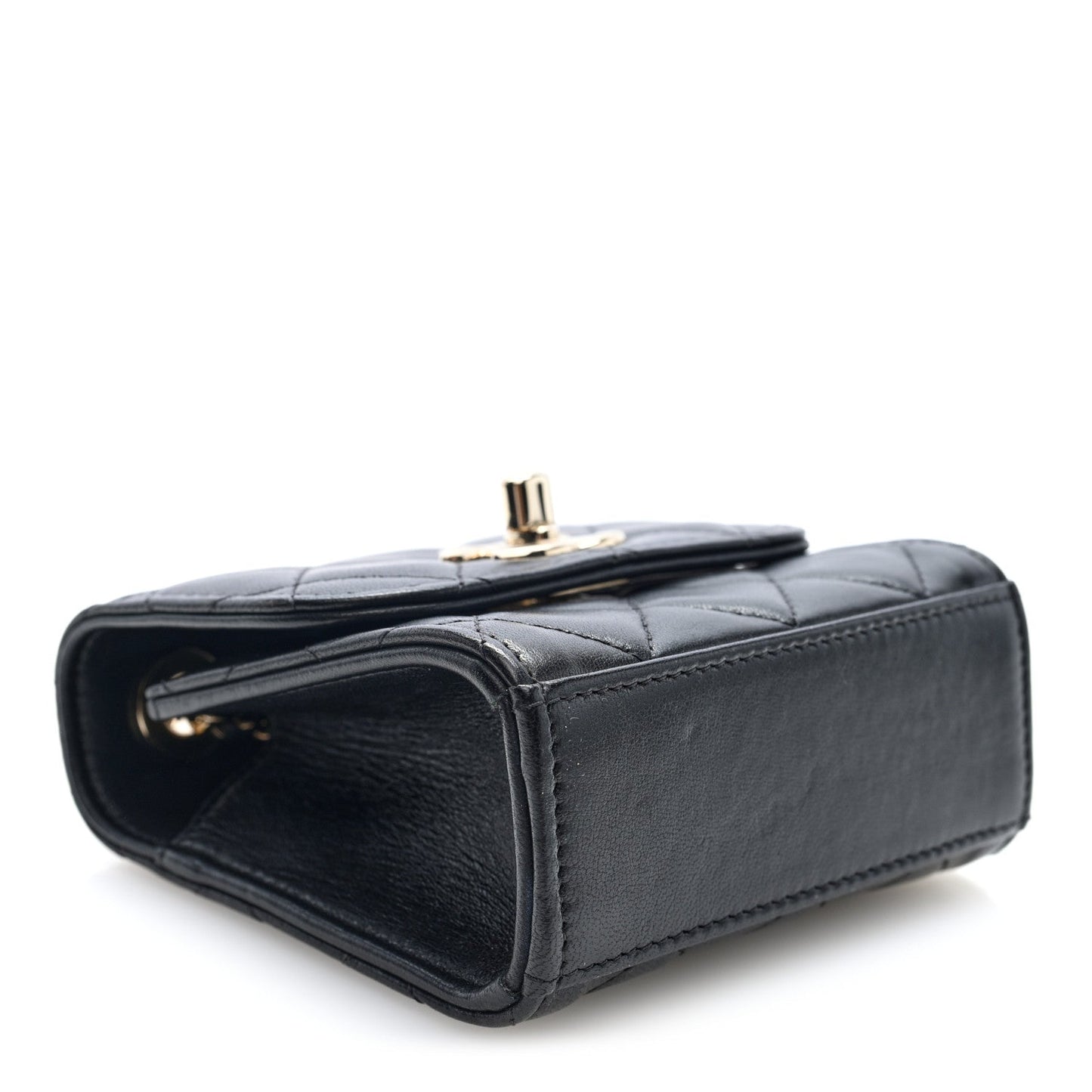 Lambskin Quilted Mini Trendy CC Clutch With Chain Black