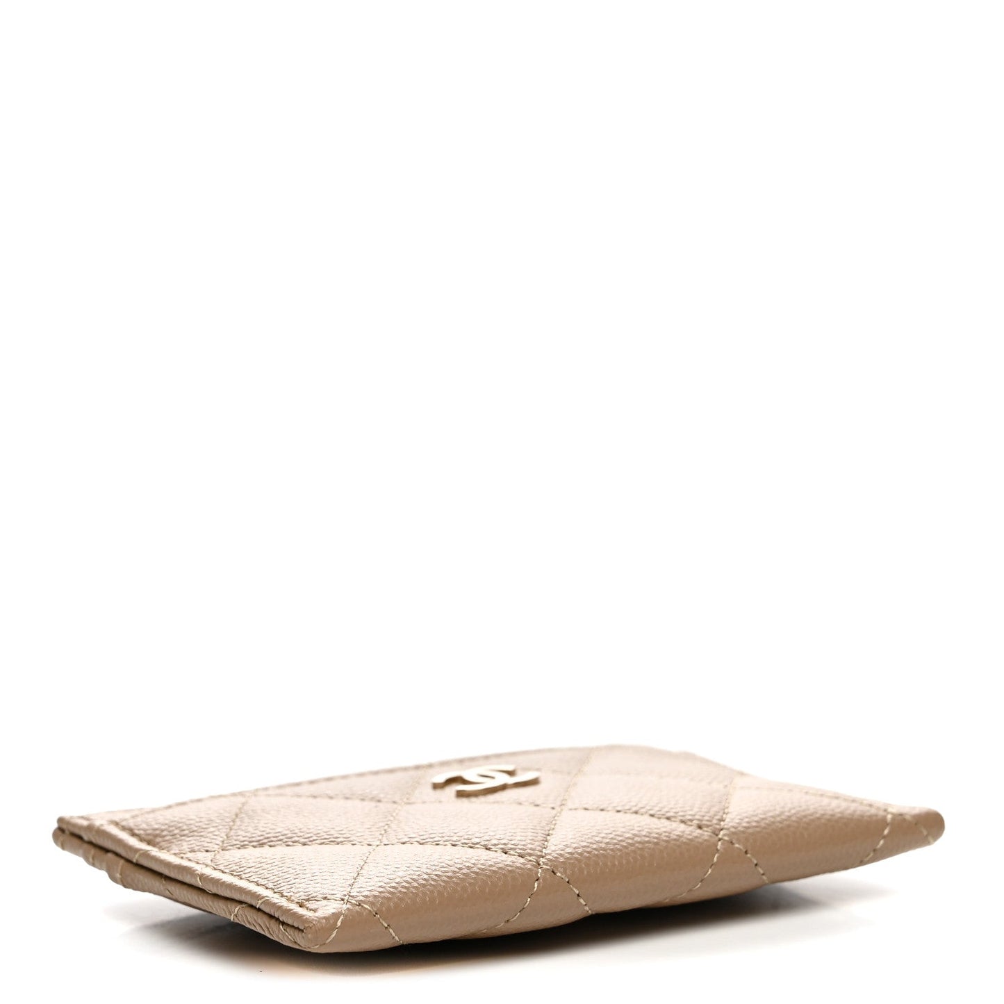 Caviar Quilted Card Holder Brown