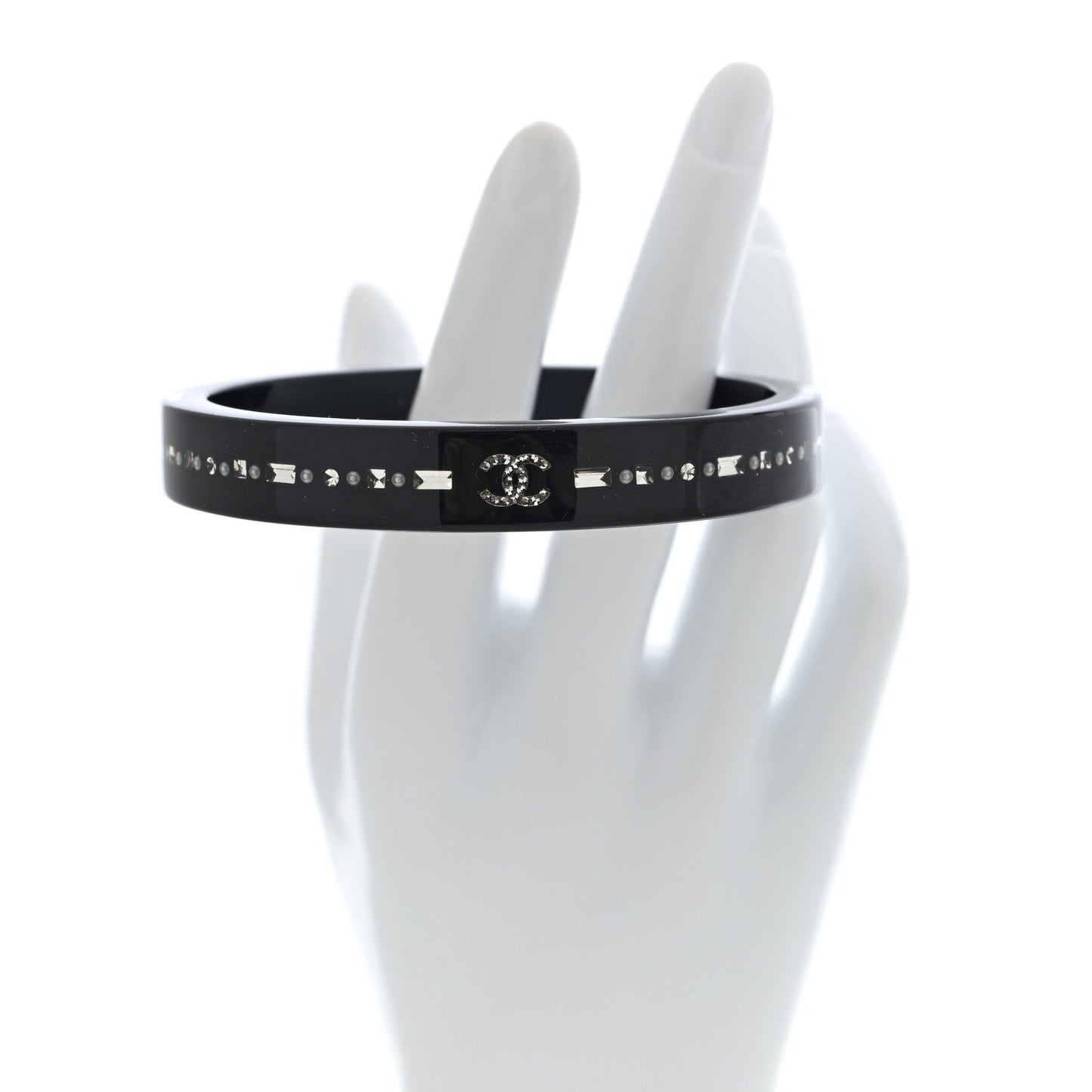 Resin Crystal CC Bangle Black