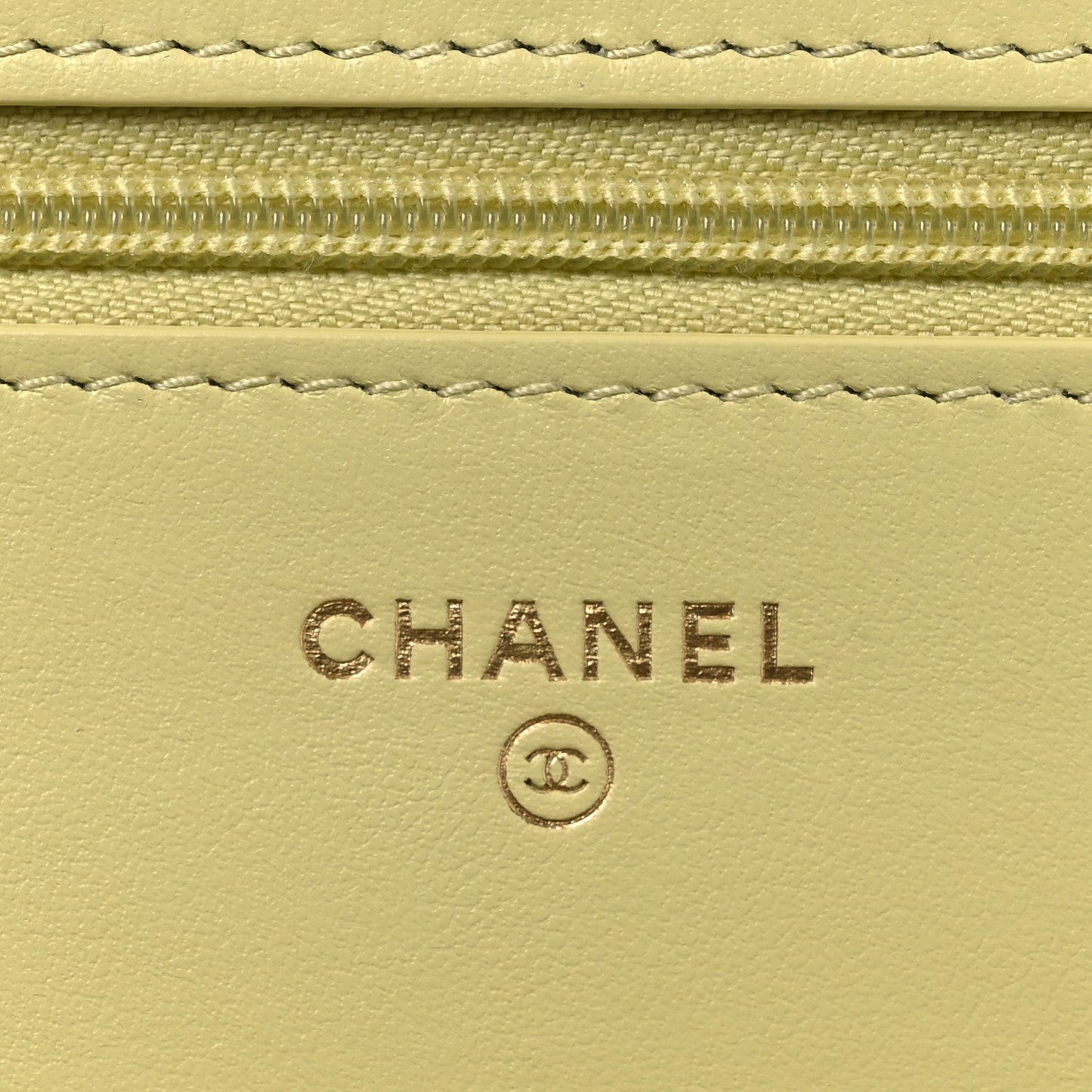 Calfskin Quilted Perfect Fit Wallet On Chain WOC Yellow