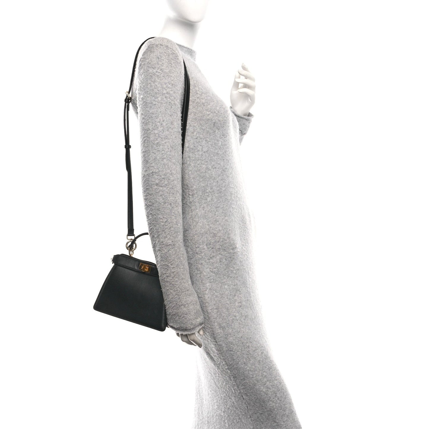 Shiny Nappa Petite Peekaboo I SEE U Satchel Black