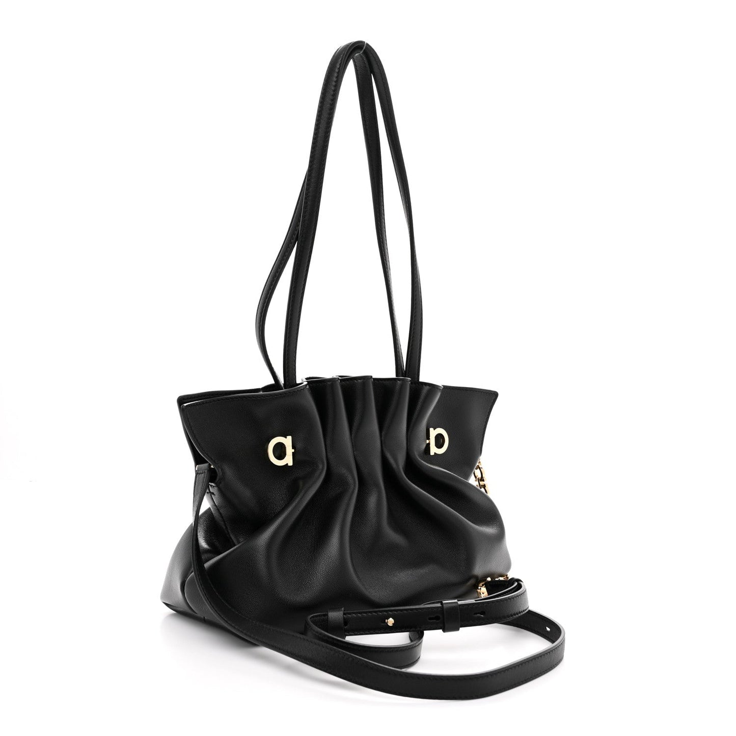 Nappa Small Dumpling Soft Bag Black