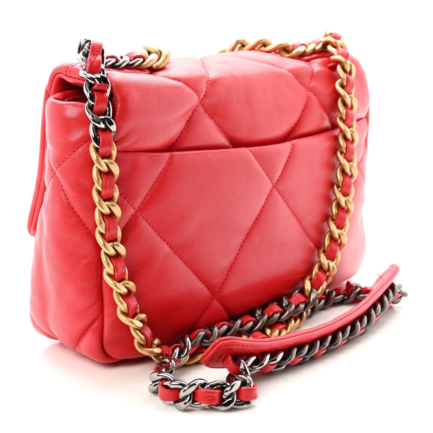 Goatskin Quilted Medium Chanel 19 Flap Pink