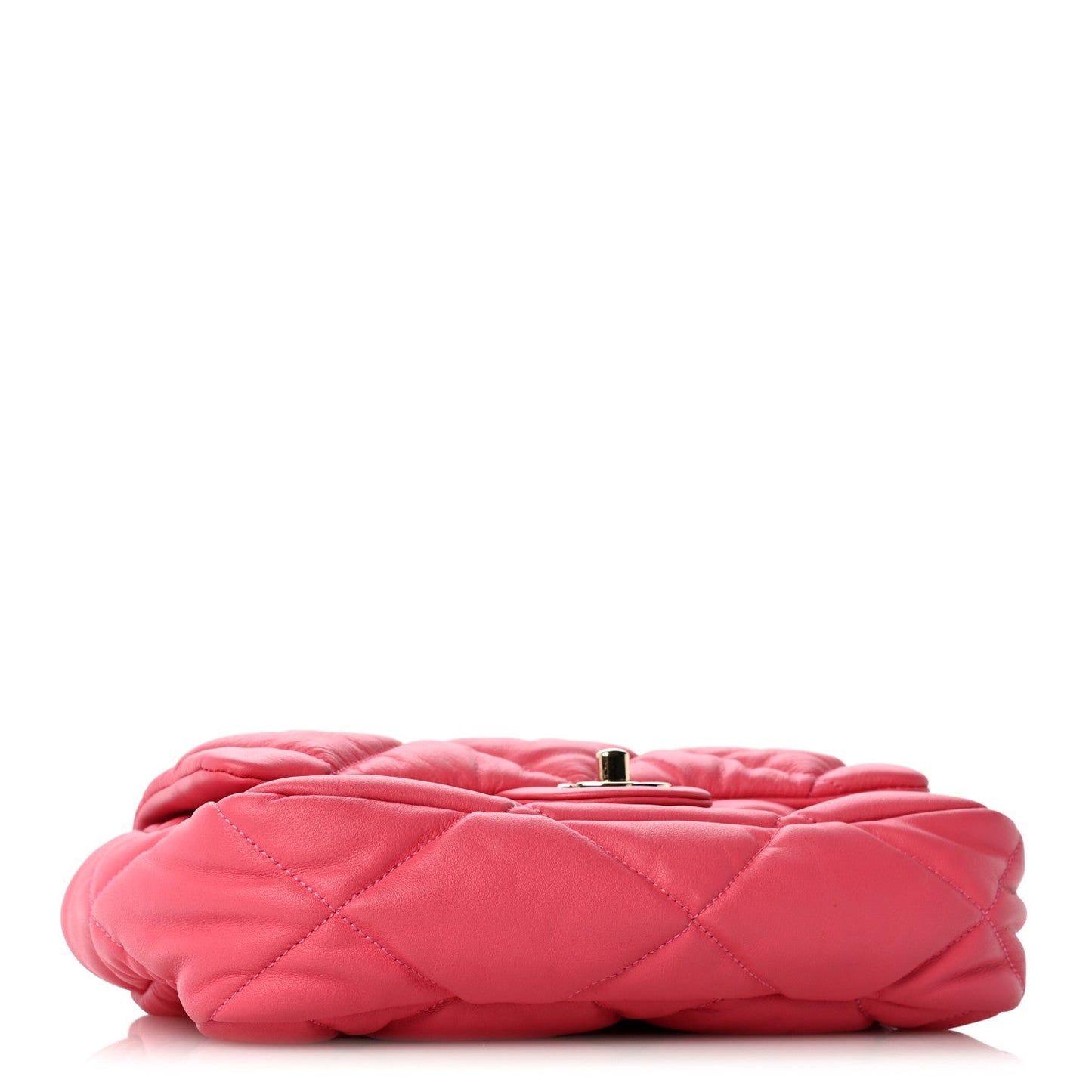 Calfskin Quilted Medium Bubbly Flap Pink
