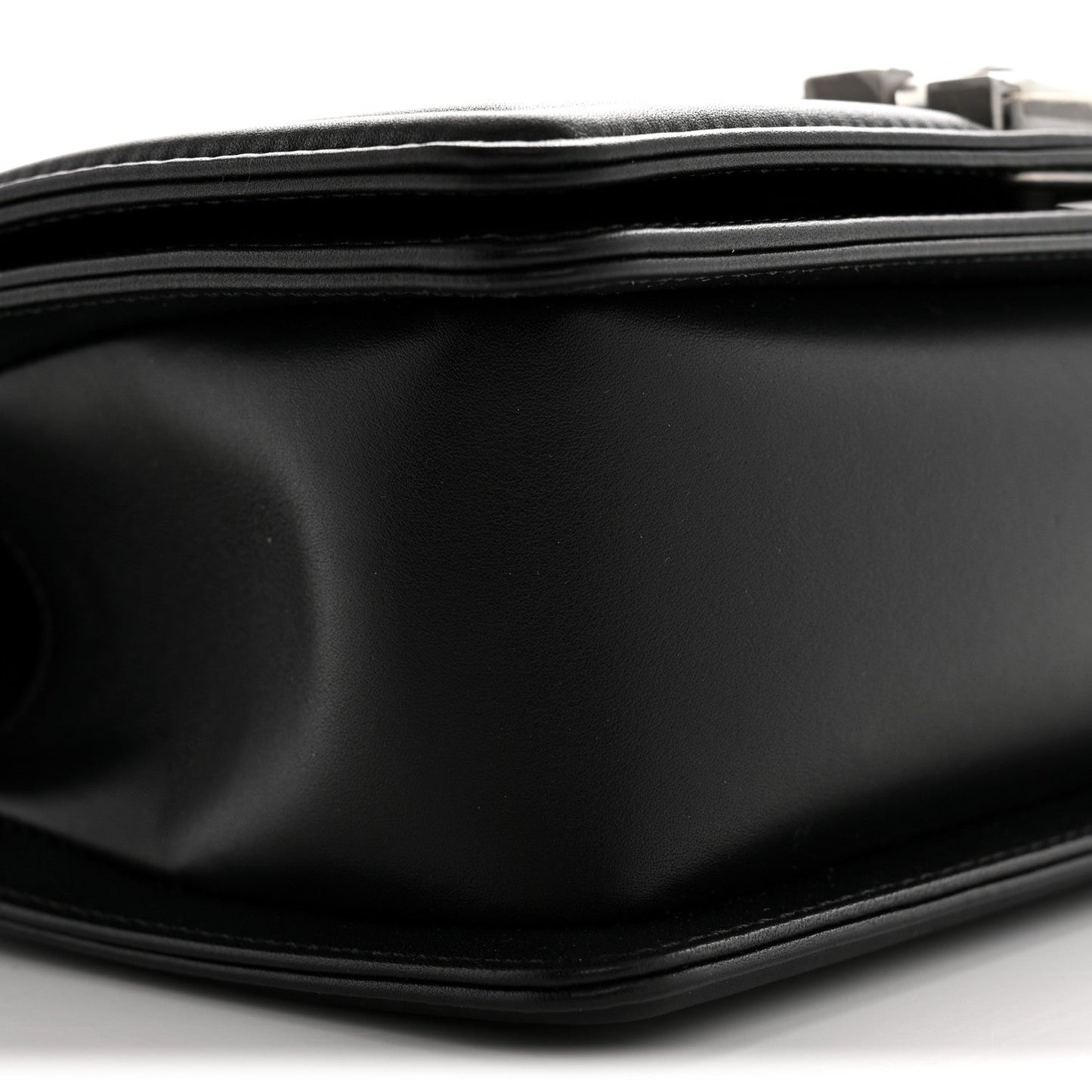 Lambskin Quilted Small Boy Flap Black
