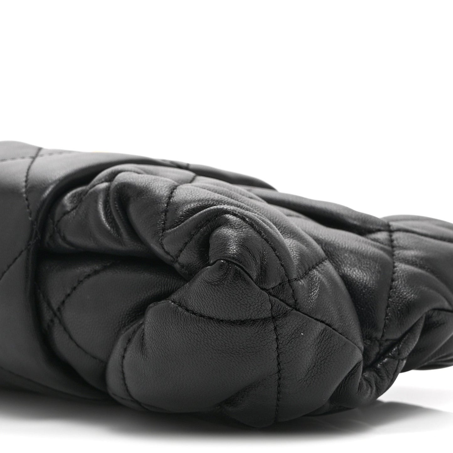 Lambskin Quilted Mini Bow Bag Black