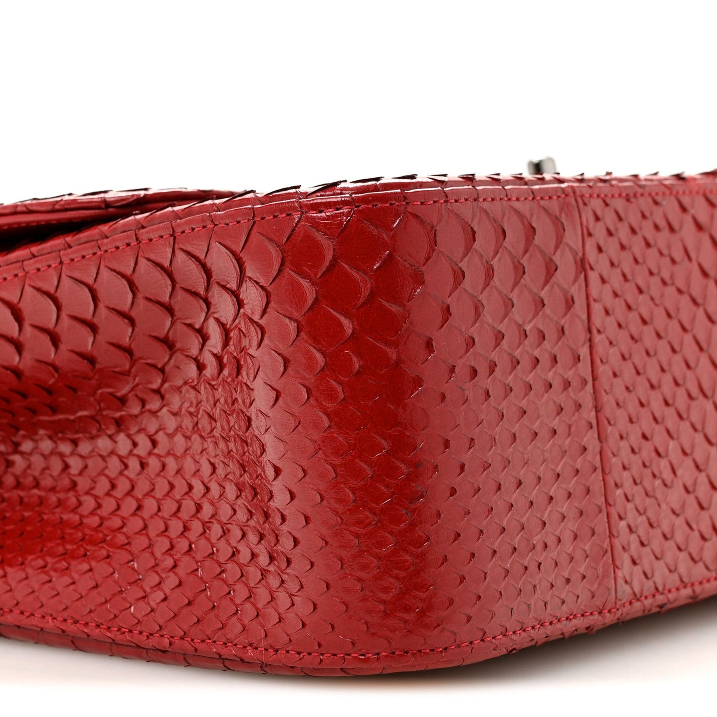 Snakeskin Jumbo Double Flap Red