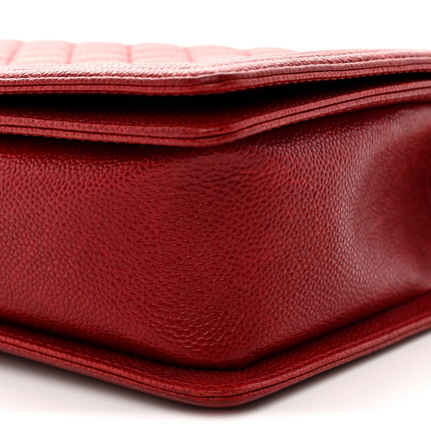 Caviar Quilted New Medium Boy Flap Dark Red