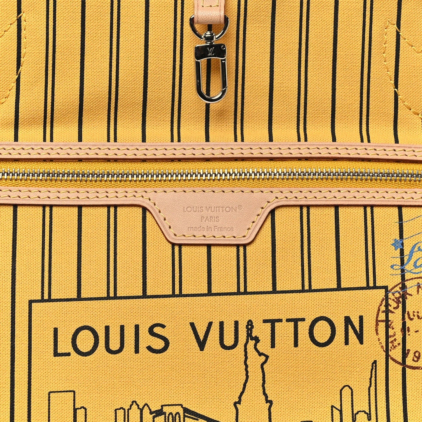 Monogram Stamped Inside Out NYC Neverfull Bandouliere GM Yellow