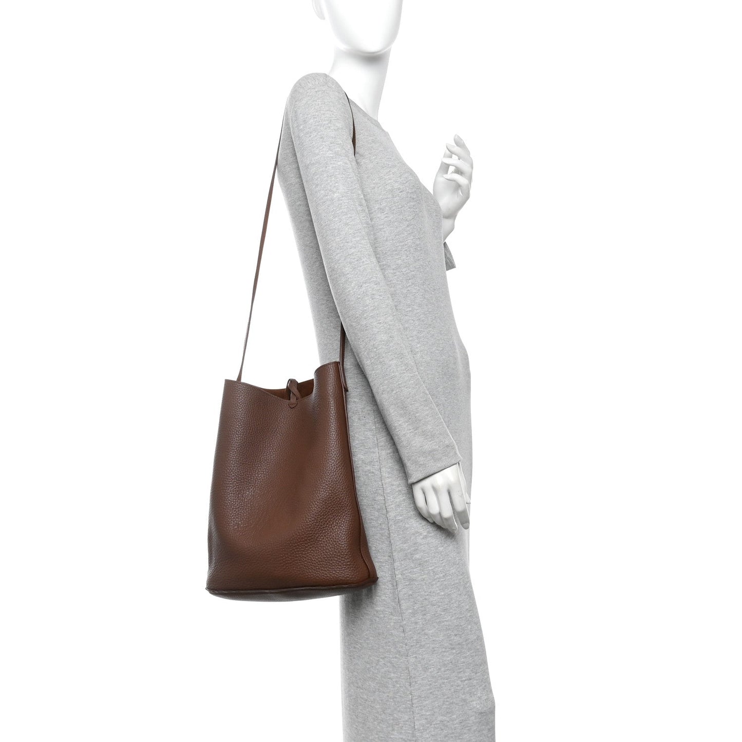 Suede Calfskin Reversible Triomphe Bucket Bag Brown