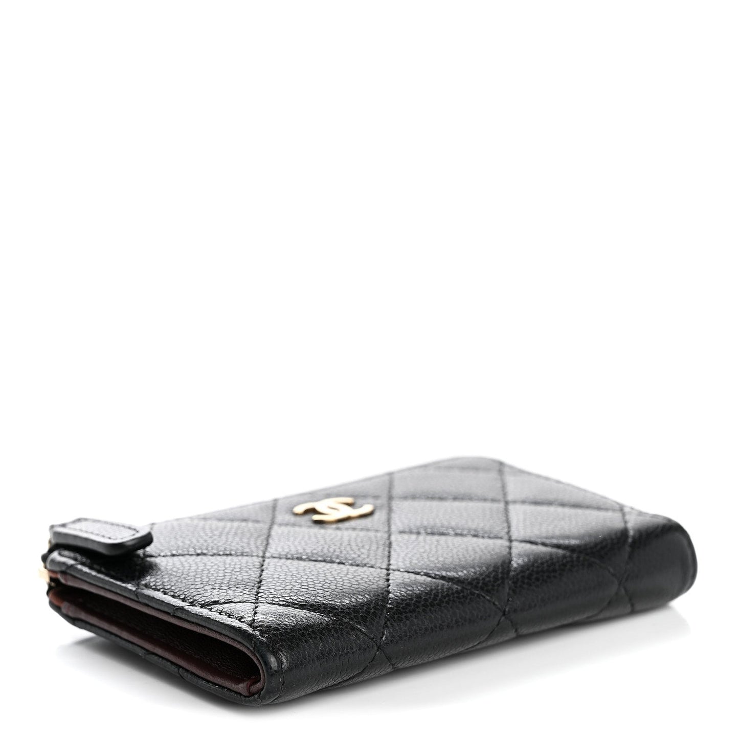 Caviar Quilted Zipped Key Holder Case Black