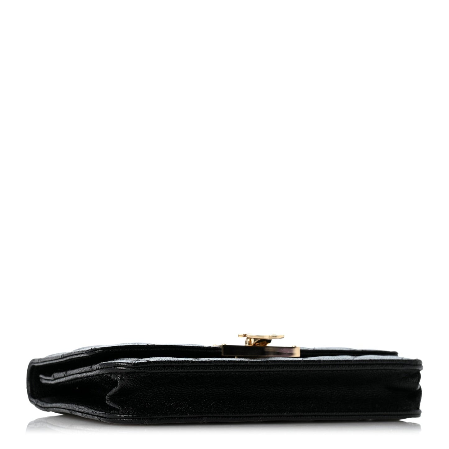 Caviar Quilted Golden Class Wallet On Chain WOC Black