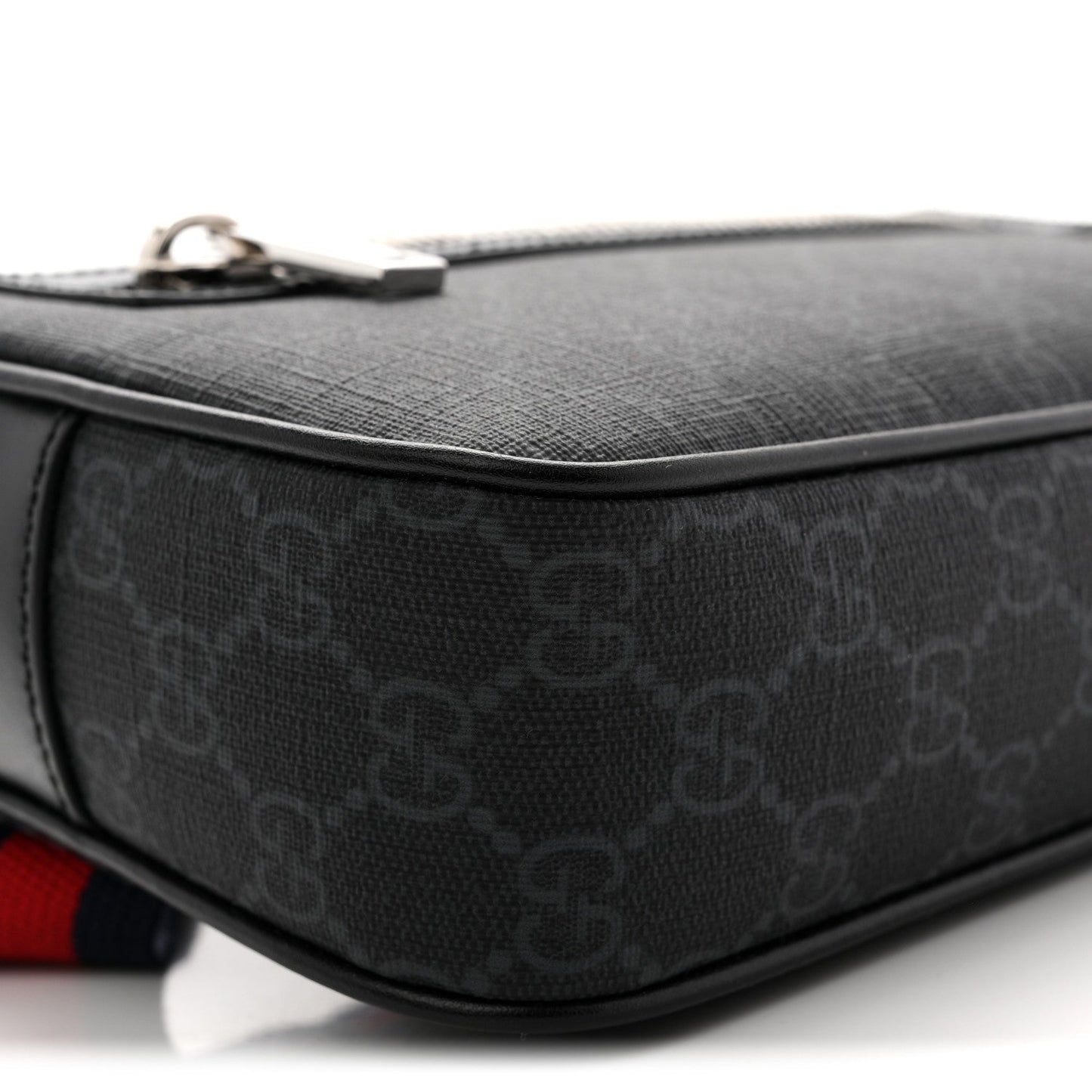 Soft GG Supreme Monogram Web Belt Bag Black Grey