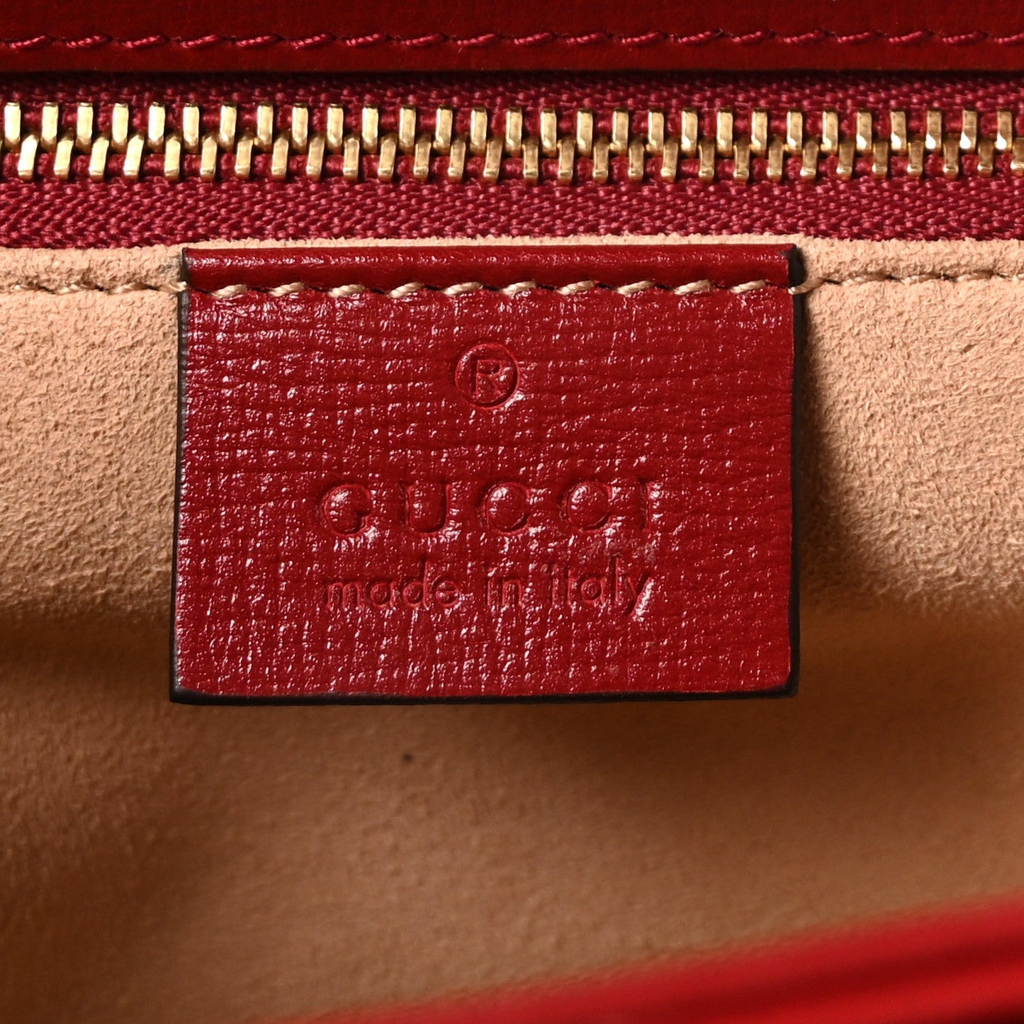 GG Supreme Monogram Azalea Calfskin Horsebit 1955 Shoulder Bag Beige Ebony New Cherry Red