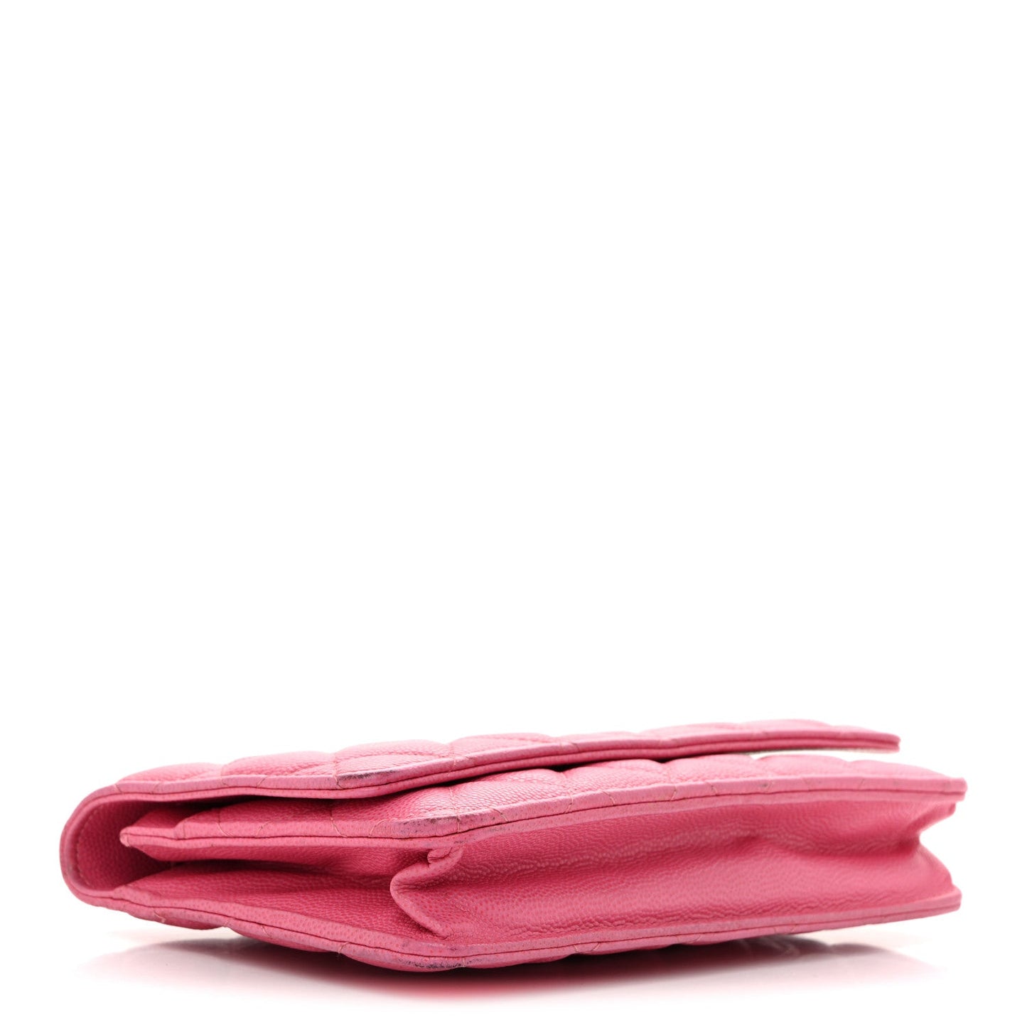Caviar Quilted Wallet on Chain WOC Pink